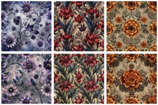 Gothic Floral Seamless Patterns 04 Graphic by TriDraw · Creative Fabrica