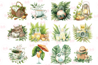 Green Summer Foliage Clipart Graphic by Markicha Art · Creative Fabrica