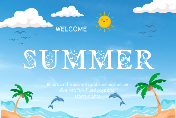 Ice Cream Summer Font PNG with transparent background - Preview 5