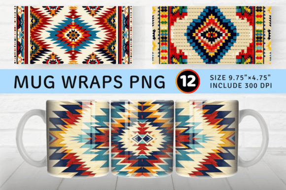 Native American Crochet Mug Wrap Sublima Graphics
