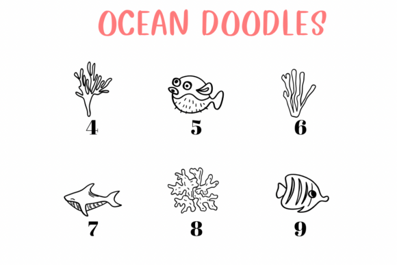 Ocean Doodles Font PNG with transparent background - Preview 3