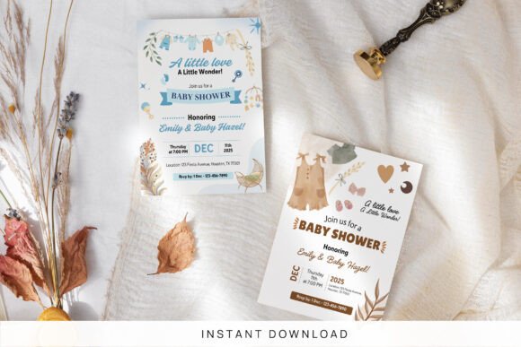 Boho Baby Shower Invitation Template