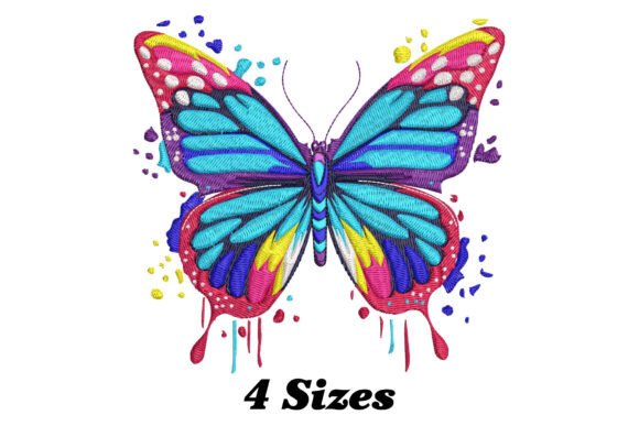 Colorful Neon Blue Butterfly