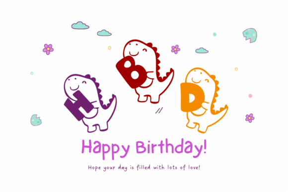 Cute Dino Font - Preview 3