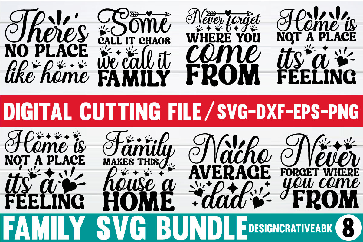 Family Quotes Bundle Svg Graphic by DesigncrativeABK · Creative Fabrica