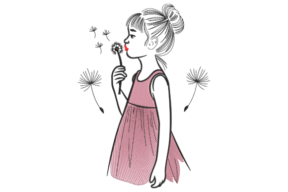 Girl Blowing Dandelions