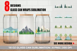 Glass Can Forest and Mountain Graphic by Artnoy · Creative Fabrica