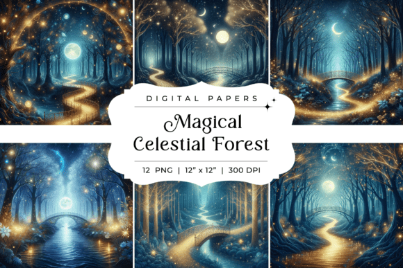 Magical Celestial Forest Backgrounds