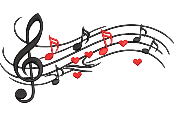 Musical Notes and Hearts