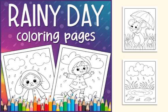 Rainy Day Coloring Pages for Kids