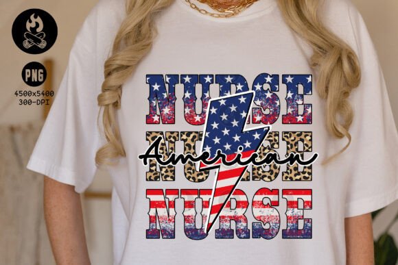 Retro American Nurse Lightning Bolt Png Graphics