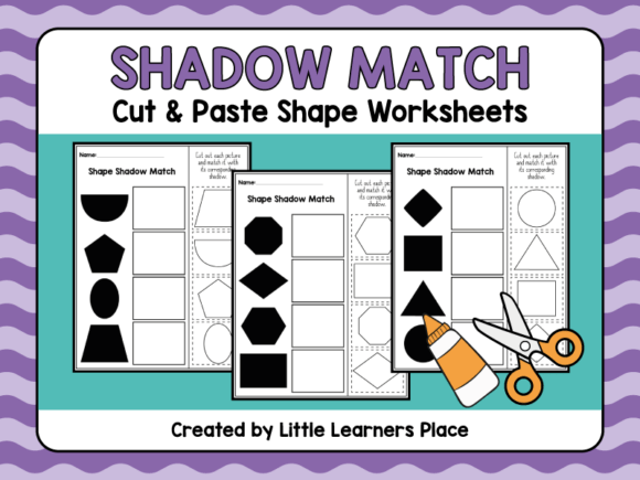 Shape Shadow Matching Worksheets Afbeelding Groep 1 Door Lady Designs