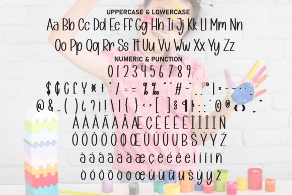 Simple Coloring Font PNG with transparent background - Preview 6
