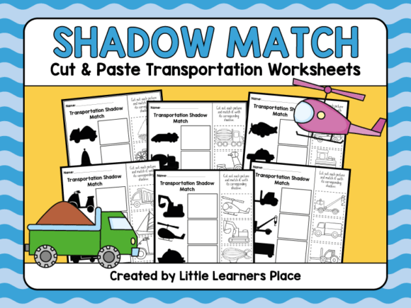 Transportation Shadow Matching Worksheet Illustration Maternelle Par Lady Designs