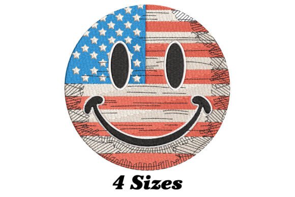 USA American Flag Smiley Face