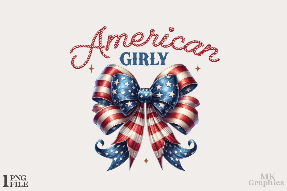 Coquette Bow Sublimation PNG, 4th July Graphic by MK Graphics ...