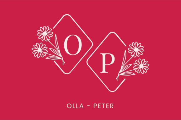 Daisy Floral Monogram Font - Preview 1