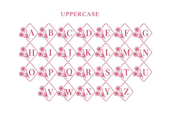 Daisy Floral Monogram Font - Preview 5