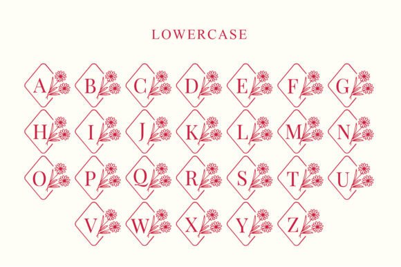 Daisy Floral Monogram Font - Preview 6