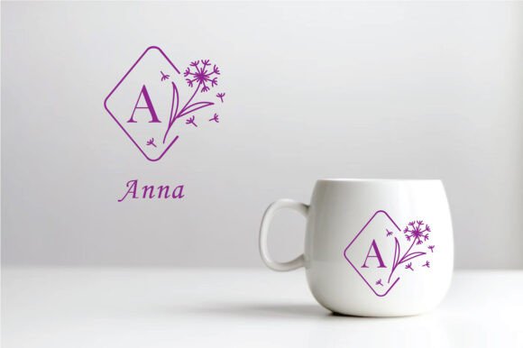 Dandelion Floral Monogram Font PNG with transparent background - Preview 3