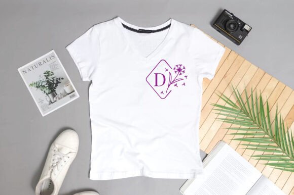Dandelion Floral Monogram Font PNG with transparent background - Preview 4