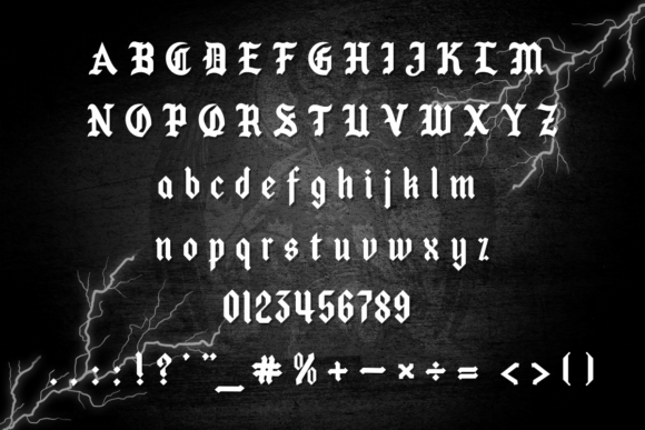 Demon Old English Font PNG with transparent background - Preview 1