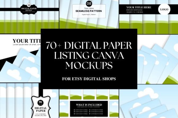 Etsy Digital Paper Mockup Canva Template