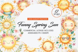 Funny Spring Sun Clipart Graphic by Venture Studio · Creative Fabrica