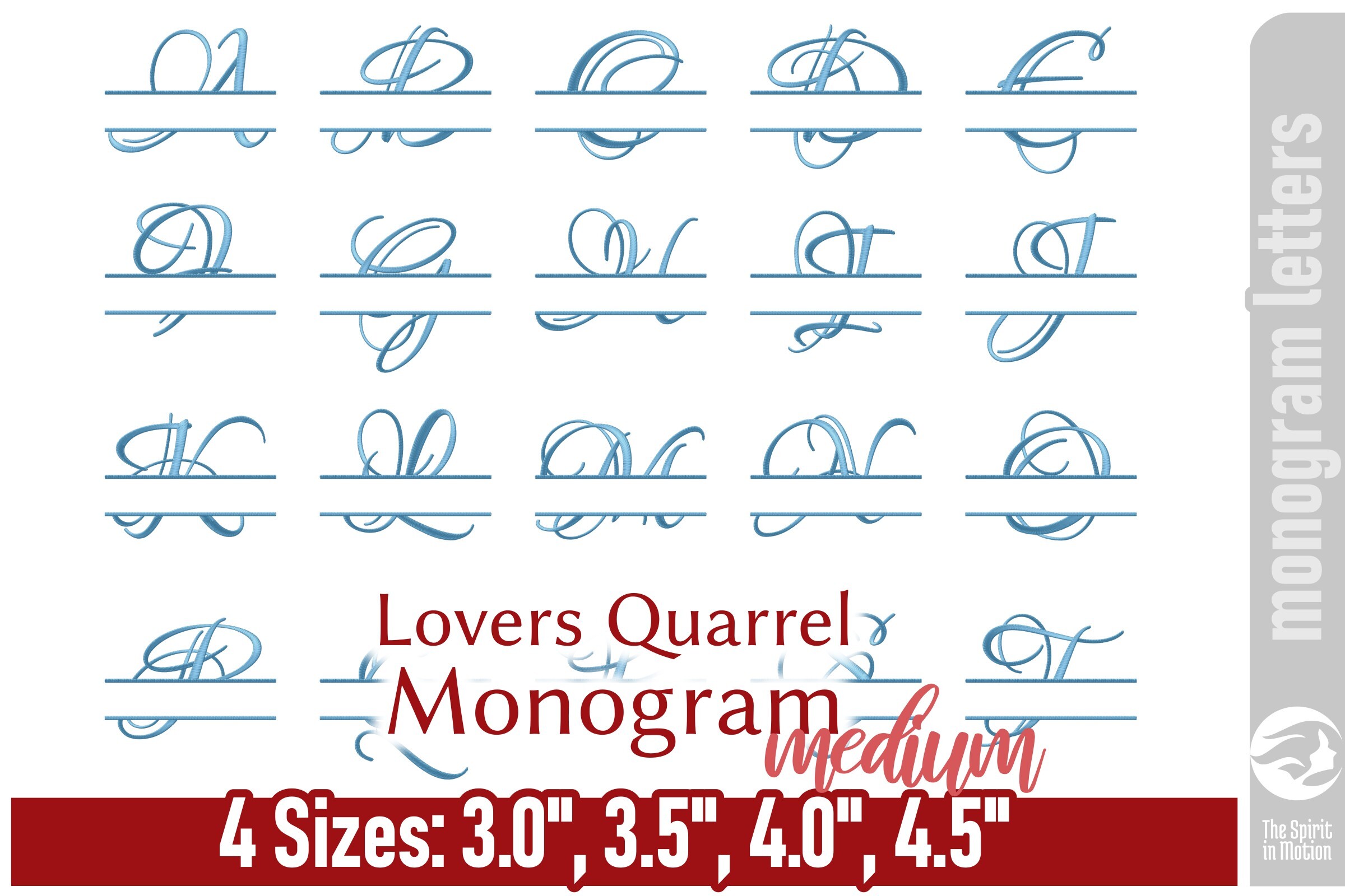 LQ Monogram Embroidery Font - Medium
