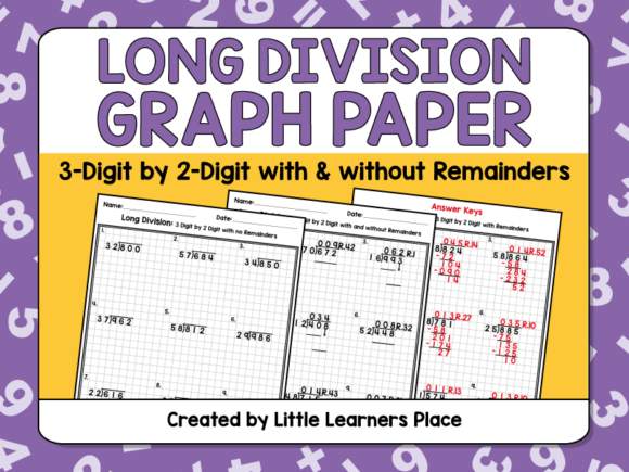 Long Division 3 Digit by 2 Digit Gráfico 5.º grado Por Lady Designs