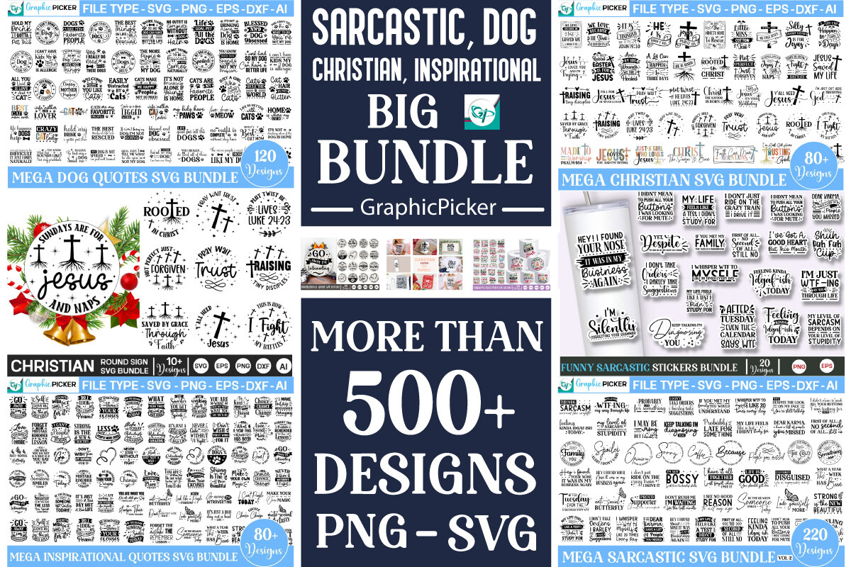 Popular Graphics Svg Mega SVG Bundle, 500 SVG Designs Graphic by GraphicPicker · Creative ...