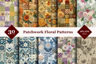 Patchwork Floral Seamless Patterns 05 Graphic by TriDraw · Creative Fabrica