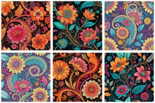 Psychedelic Floral Seamless Patterns 01 Graphic by TriDraw · Creative ...