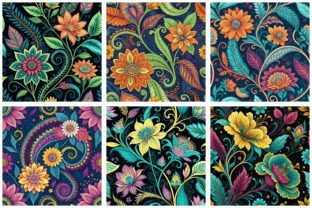Psychedelic Floral Seamless Patterns 01 Graphic by TriDraw · Creative ...