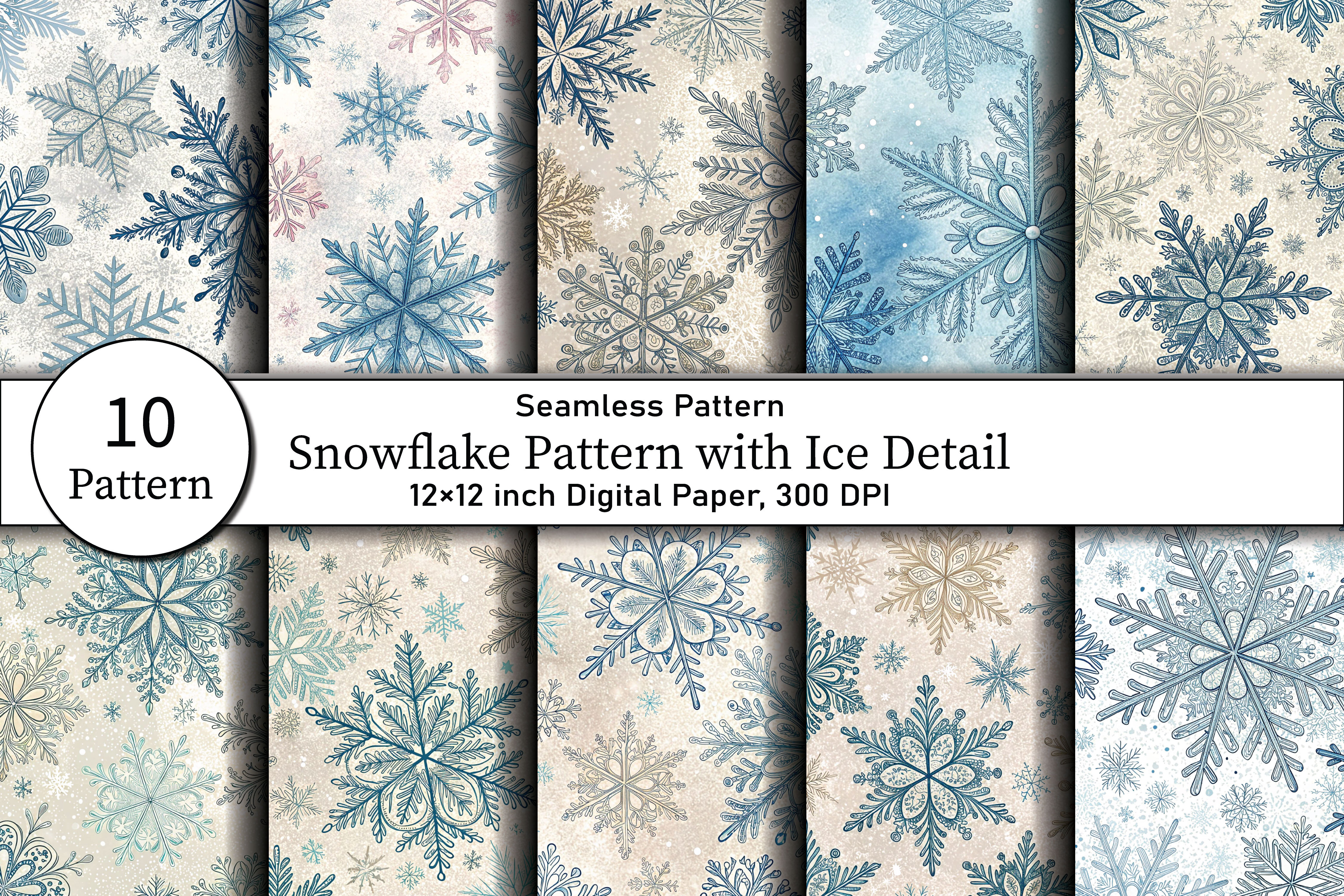 Snowflake Pattern with Ice Detail Graphic by Design Store · Creative ...