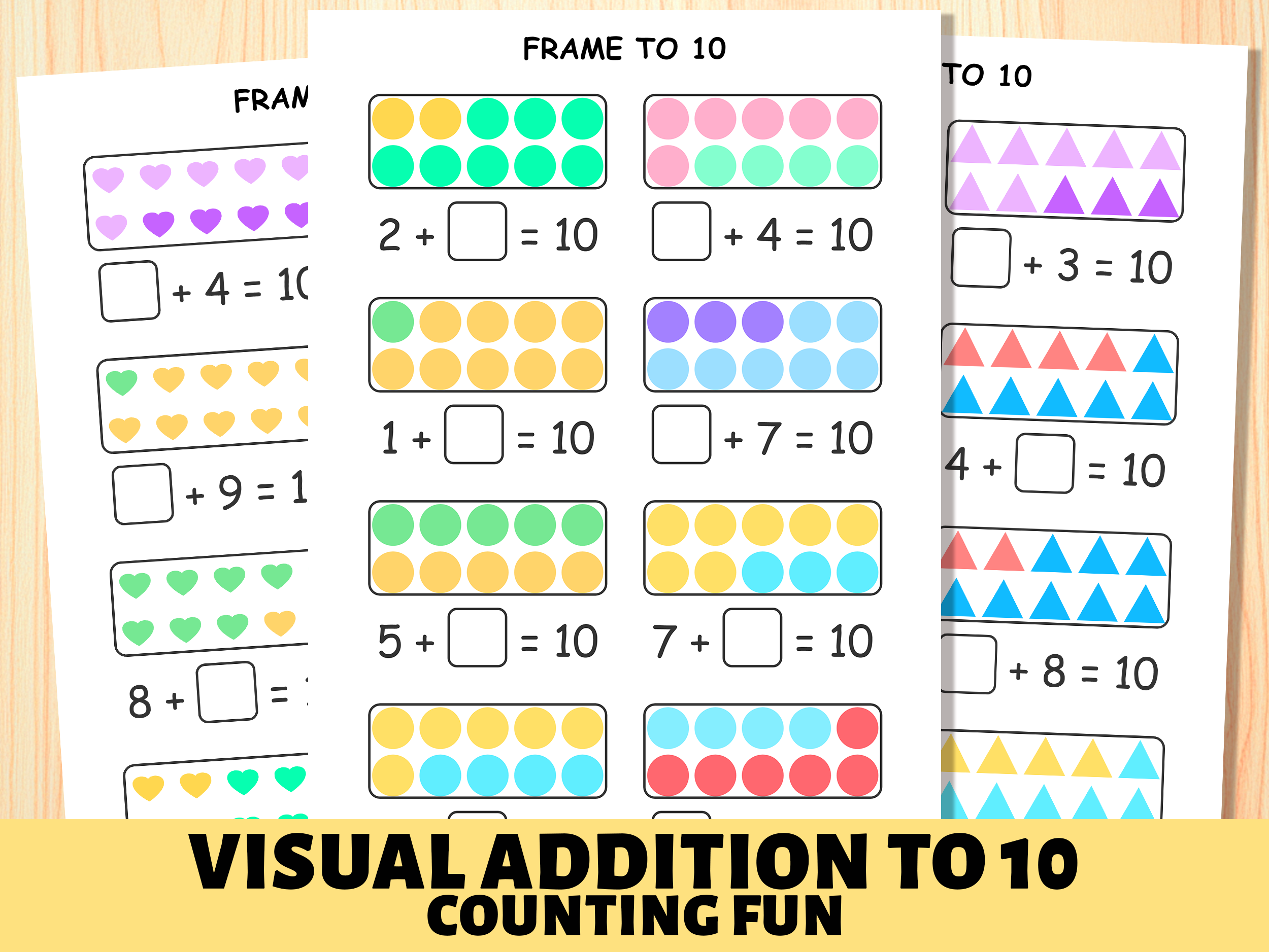 Visual Addition to 10 Ten Frame