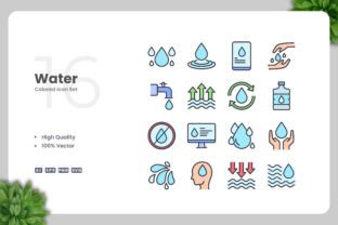 Water Colored Icons Graphic by upnowgraphic · Creative Fabrica