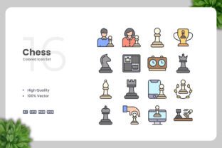 Chess Colored Icons Graphic by upnowgraphic · Creative Fabrica