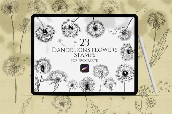 Dandelions Flowers Procreate Stamps