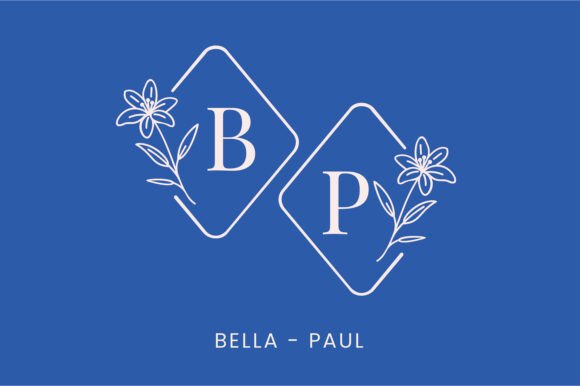Lily Floral Monogram Font PNG with transparent background - Preview 1