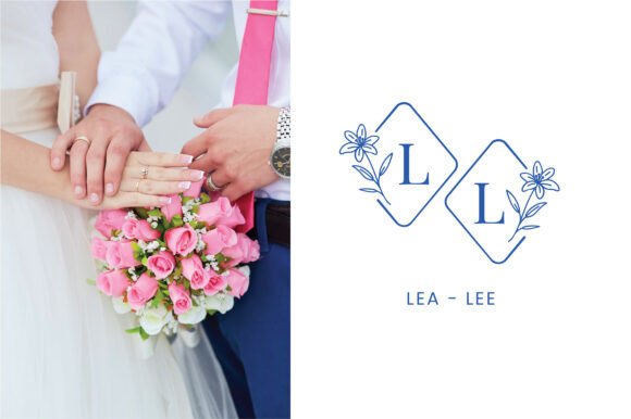 Lily Floral Monogram Font PNG with transparent background - Preview 2