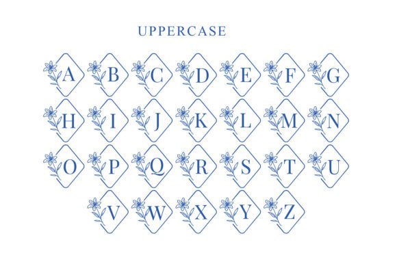 Lily Floral Monogram Font PNG with transparent background - Preview 6
