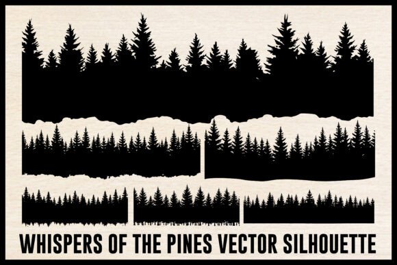 Pine Tree Forest Silhouette Bundle Gráfico Ilustrações para Impressão Por RVECT