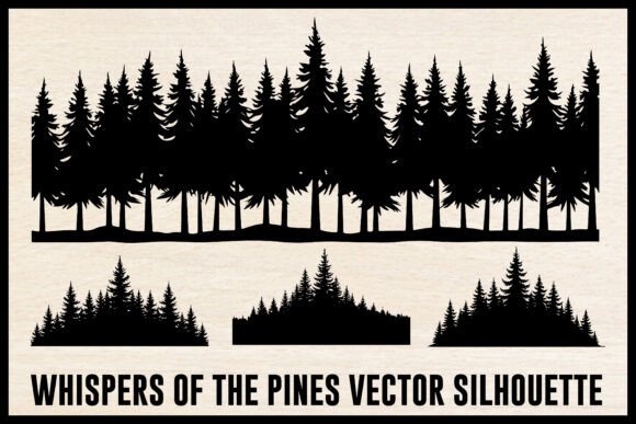 Pine Tree Forest Silhouette Bundle Graphic Illustrations By RVECT