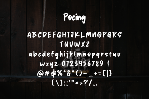 Pocing Font PNG with transparent background - Preview 1