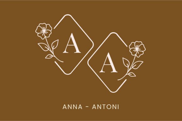 Poppy Floral Monogram Font PNG with transparent background - Preview 1