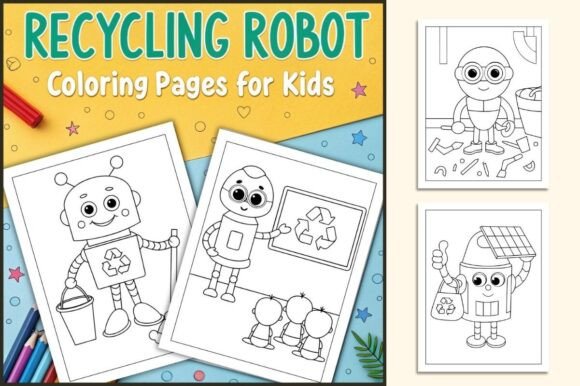 Recycling Robot Coloring Pages for Kids