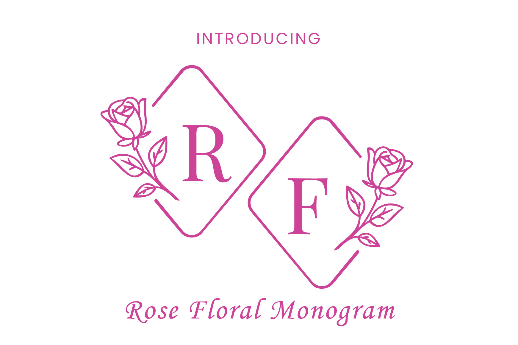 Rose Floral Monogram font preview in a floral monogram style