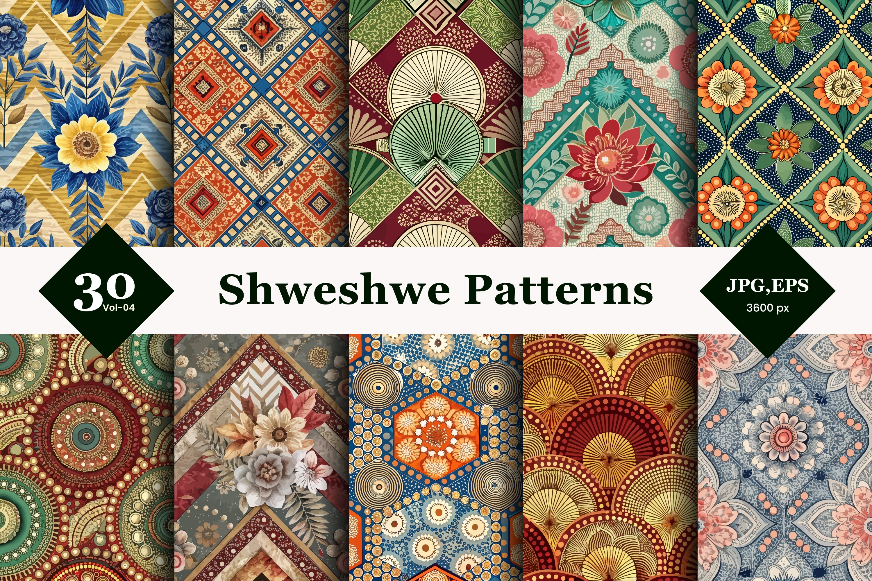 Shweshwe Style Seamless Patterns 04 Graphic by TriDraw · Creative Fabrica
