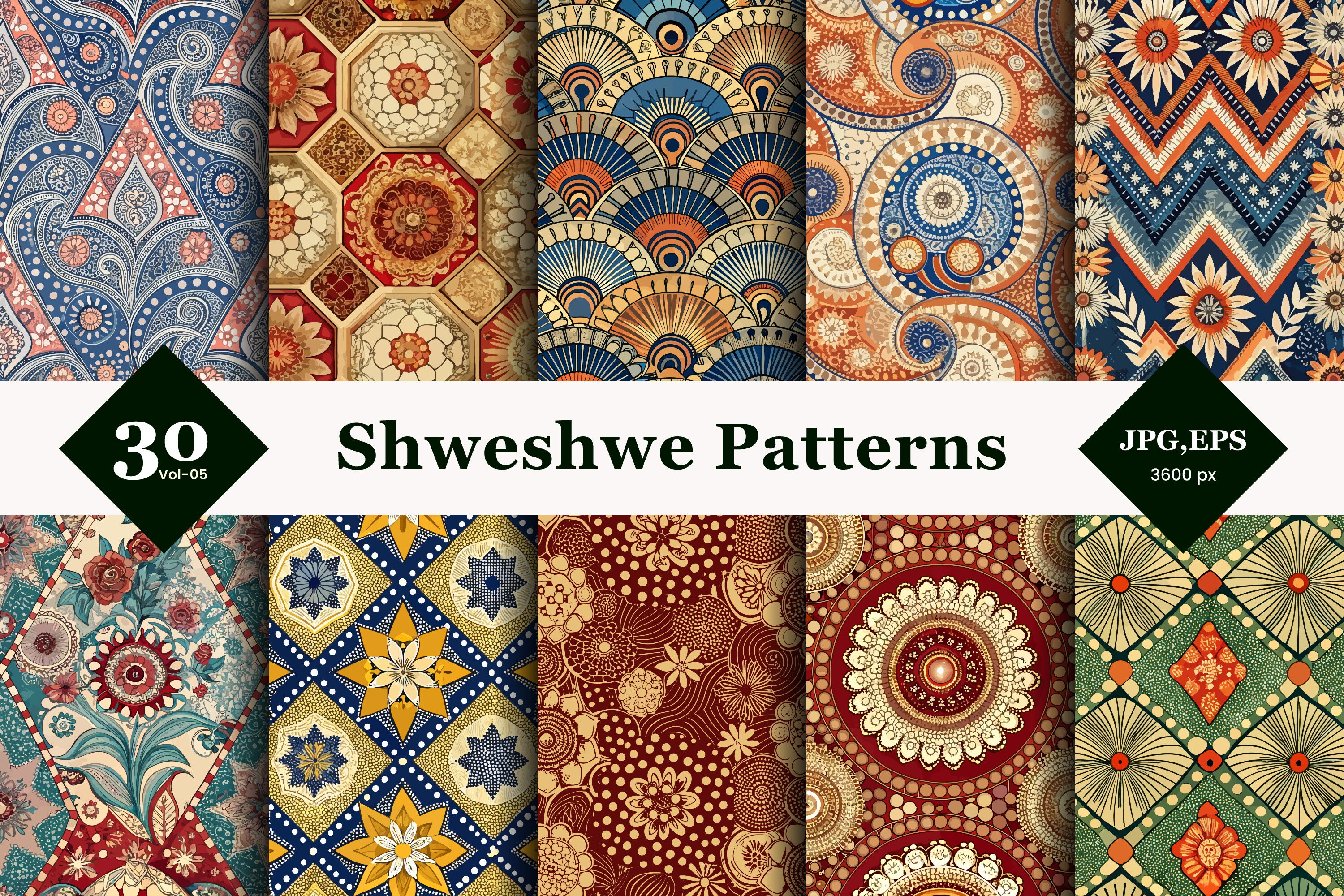 Shweshwe Style Seamless Patterns 05 Graphic by TriDraw · Creative Fabrica